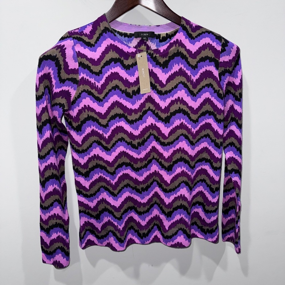 J.Crew Tippi Pullover Merino Wool Zig Zag Chevron Knit Sweater XS‎ NWT - Picture 5 of 11